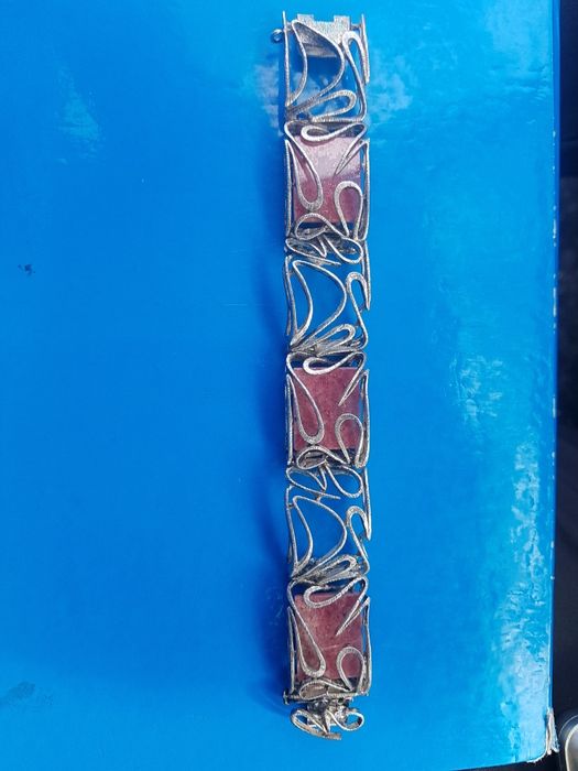 Bratara argint masiv 925,Mexico pietre roz, model deosebit