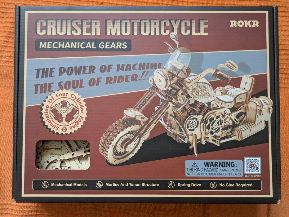 Puzzle 3D motocicleta ROKR lemn 420 piese