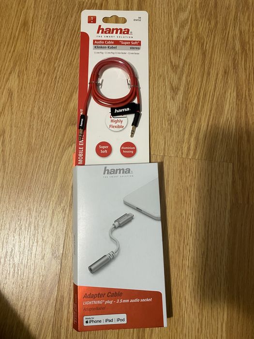 Set hama nou adaptor lightning + cablu audio