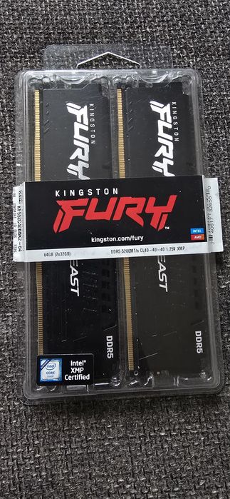 Ram Kingston Fury Beast 64GB (2 x 32GB ) DDR5 5200MHz Cl 40