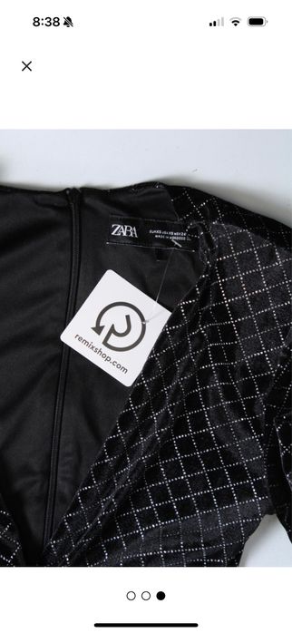 Рокля черно кадифе Zara xs