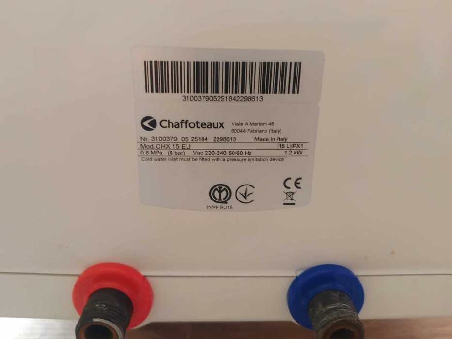 Boiler electric Chaffoteaux (Ariston) 15 Litri, 1200 W, nou. in garantie