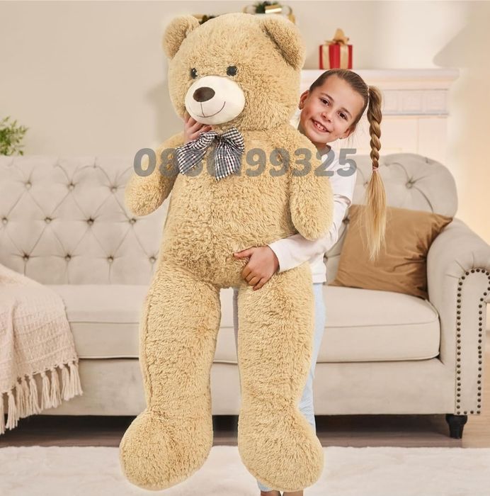 Голямо плюшено Мече Лилаво/розово/кафяво/бежово/Бяло голям плюшен Мечо