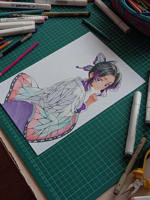 Аниме рисунки / One Piece, Demon slayer ,Формат А4+ рамка