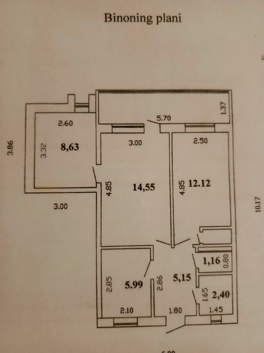 7-27б-1 3-х комнатная квартира