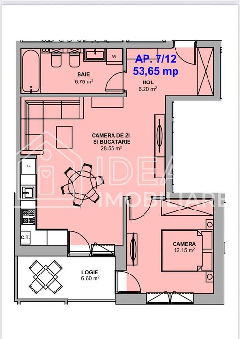 Apartament cu 2 camere camere de vânzare – Doamna Stanca
