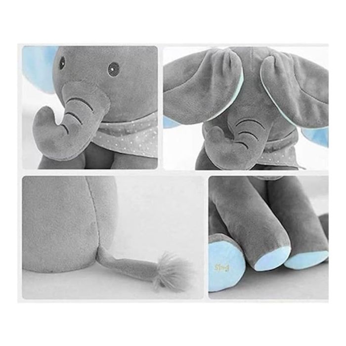 Jucarie Elefant Cucu-Bau, , canta si isi acopera capul cu urechile