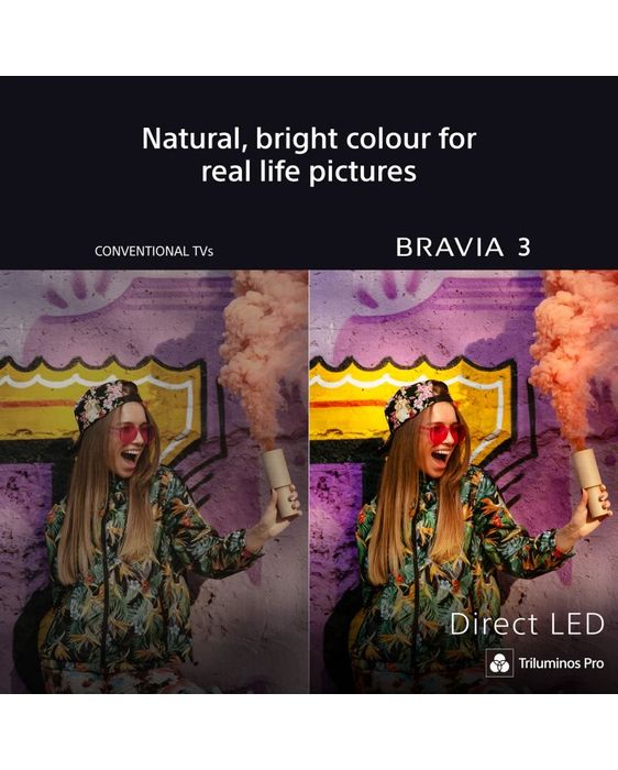 Смарт телевизор Sony - BRAVIA 3 K55S35B.CEI, 55", DLED, 4K, черен