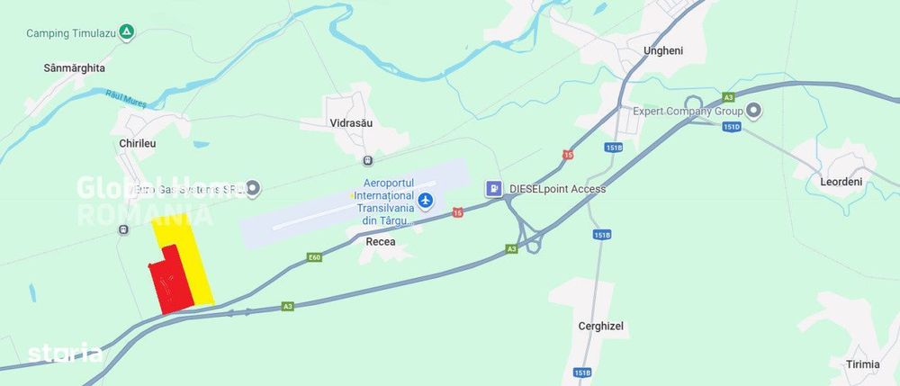 Teren 25000 MP | TG. MURES-SANPAUL | INTRAVILAN | 98 m acces DN 15 | A