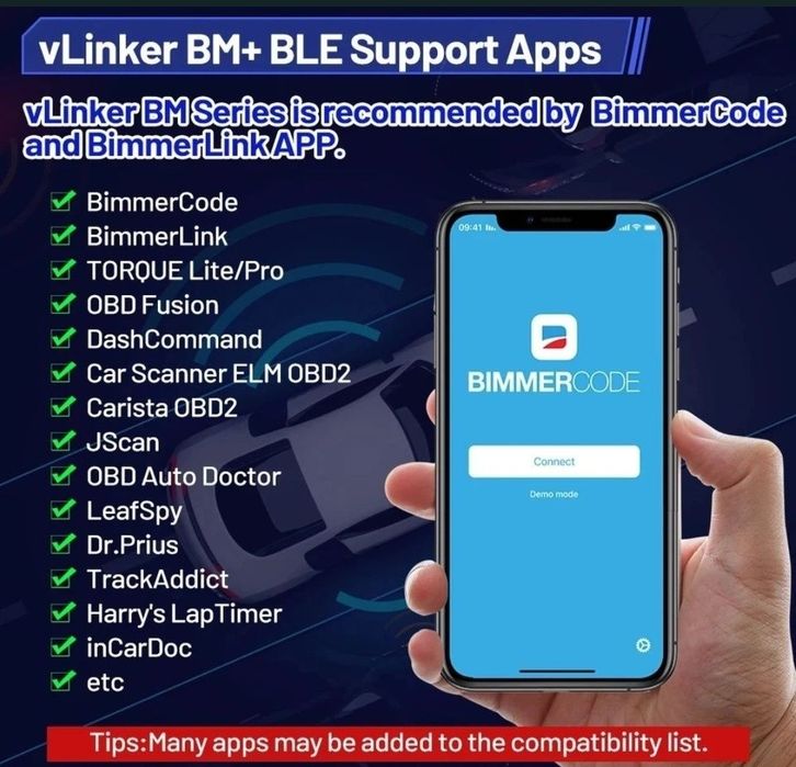 Interfață BimmerLink BimmerCode codare Bmw, Bluetooth BM+ Dual iOS și Android