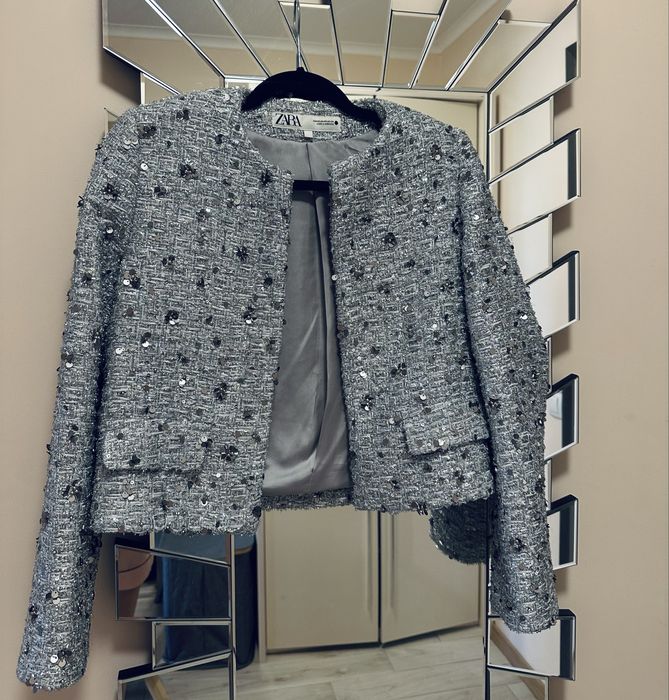 Сако със сребърни нишки Зара