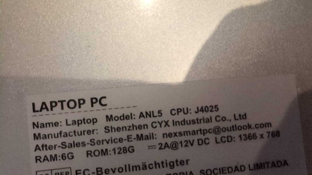 Laptop, Celeron J4025 Processor, 6GB RAM, 128GB SSD