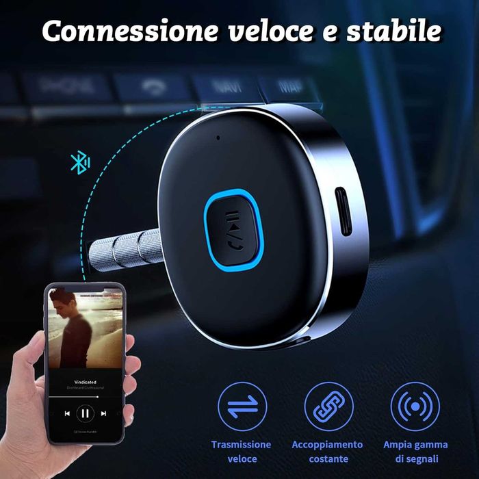 Hoppac Bluetooth 5.0 AUX Адаптер за кола – Hands-free разговори