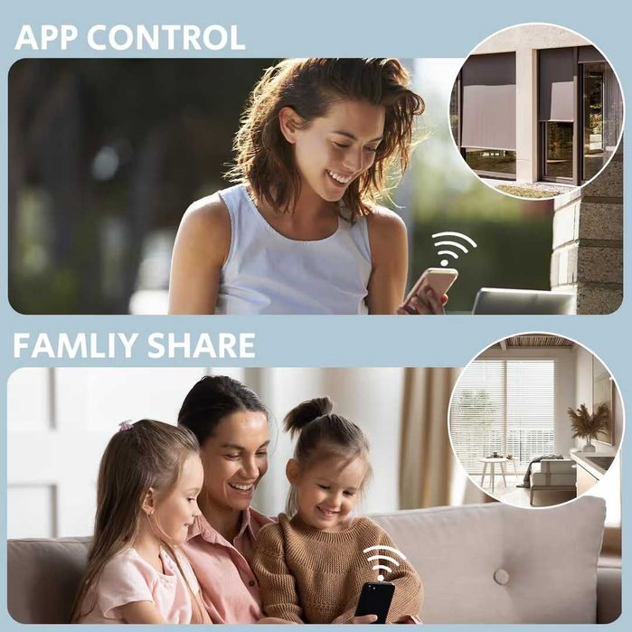 Întrerupător inteligent Wi‑Fi pentru jaluzele Tuya Alexa Google Home – negru (necesită nul)