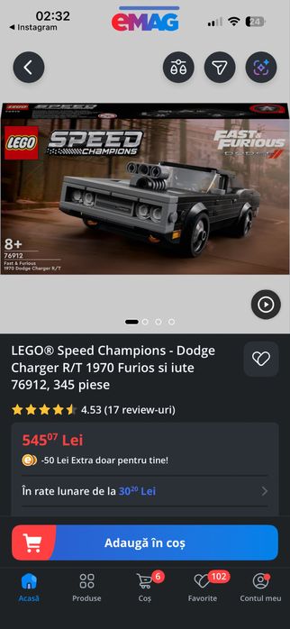 !Set Retras!Lego speed Champions Dodge Charger 1968