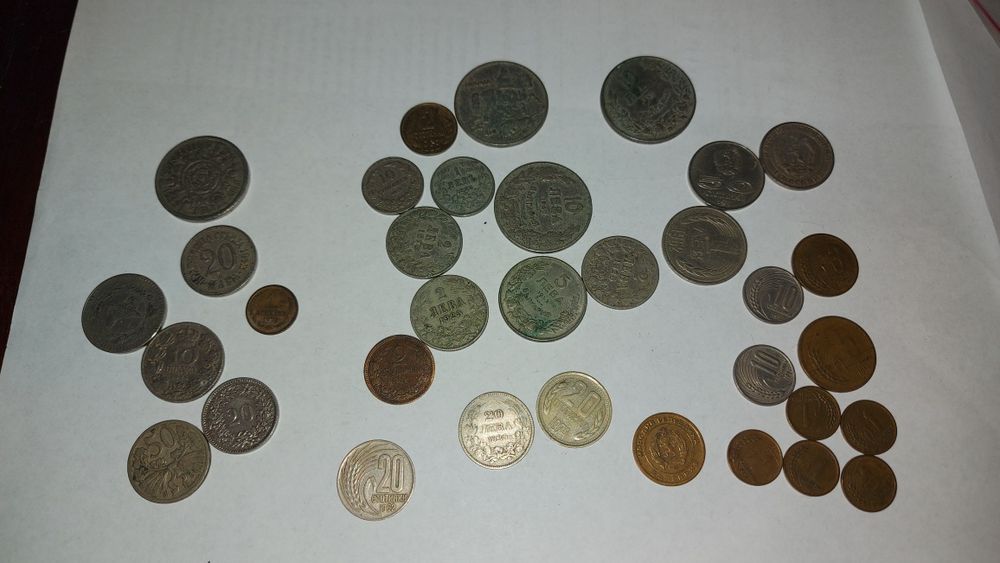 Лот стари монети български и чужди