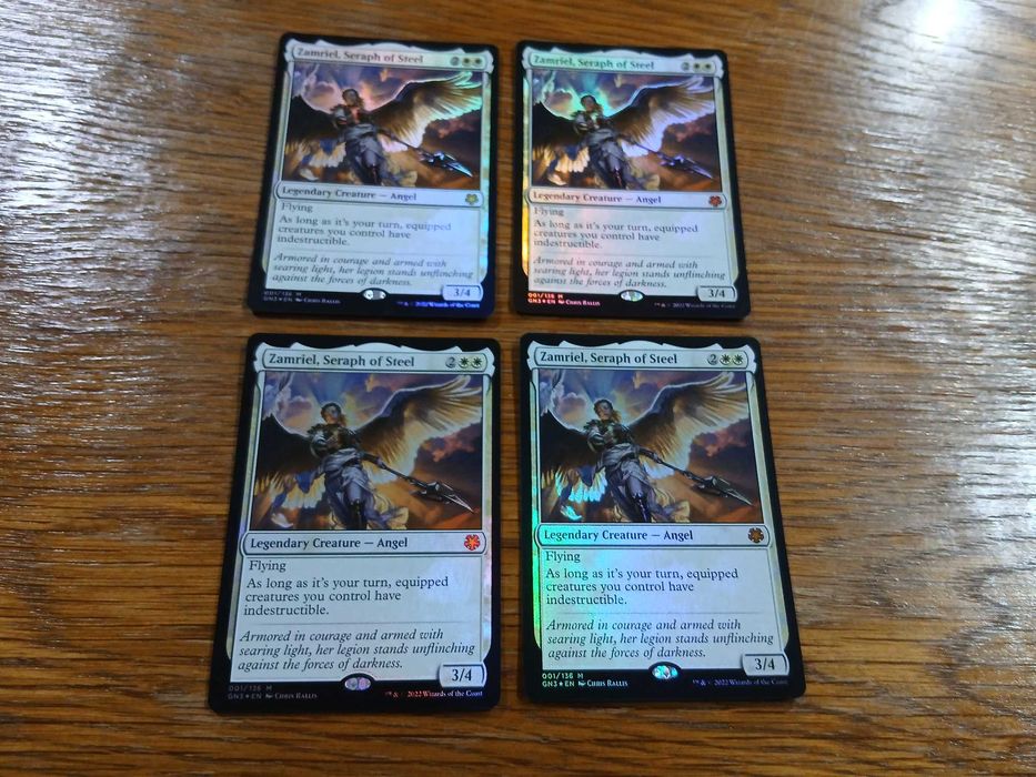 set 4 carti joc Zamriel, Seraph of Steel (GN3) pt Magic The Gathering