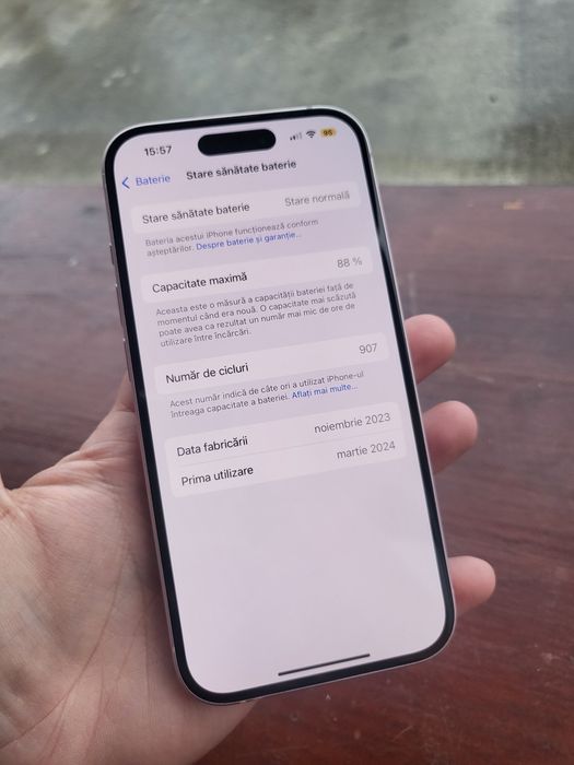 Telefon Iphone 15 Roz Foarte Bun 128GB 5G 88% Baterie Trimit Schimb