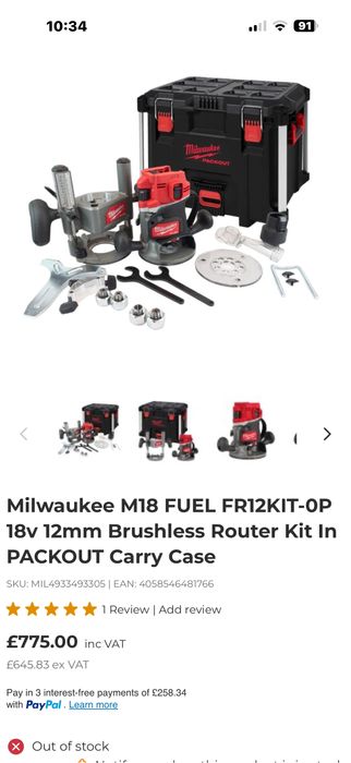 Milwaukee freza FR set complet CA NOU