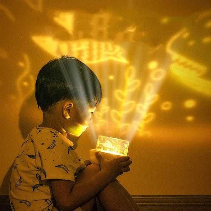 Нощна лампа-проектор, въртяща се със звездна светлина с 6 проекции