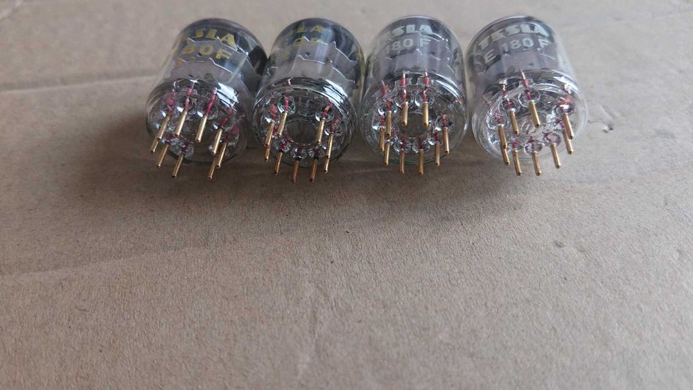 Нови 4броя радиолампи TESLA gold pin E180F .