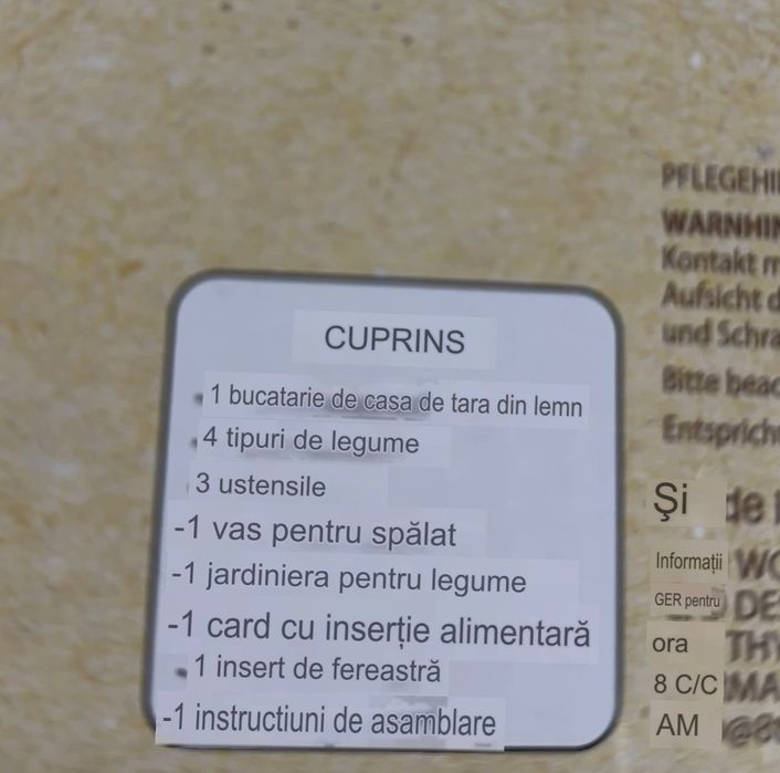 Vand Bucatarie lemn copii