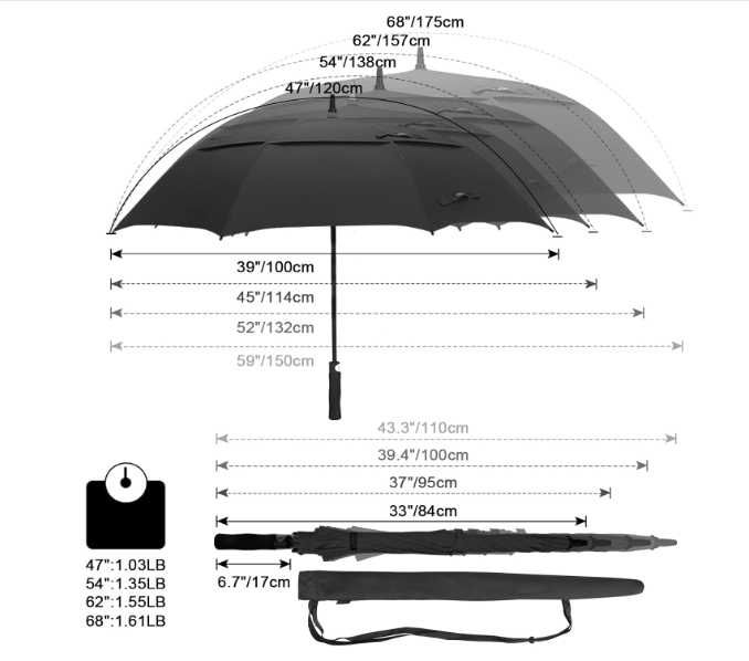 Огромен семеен чадър 150см