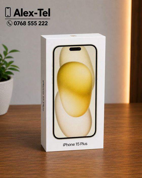 Alex-TEL® Apple iPhone 15 Plus 256GB Yellow Sigilat Garantie 2 Ani