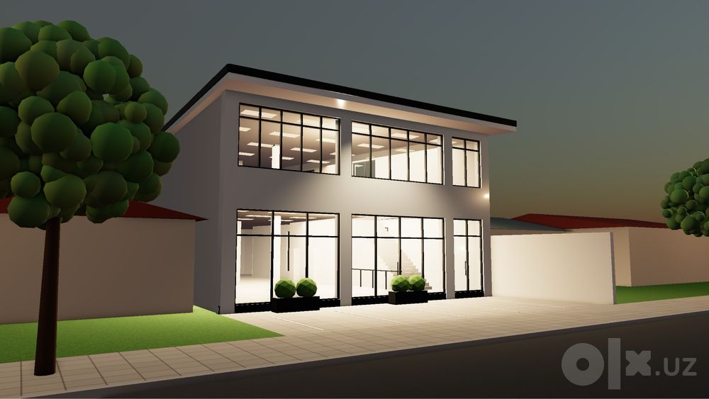 Аренда здания 500 м² в Мирабаде · витражи, парковка, терраса
