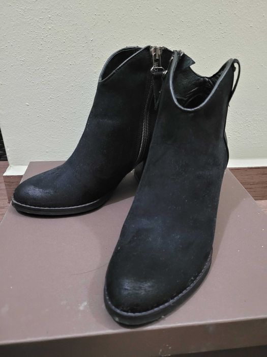 Botine toc mediu piele