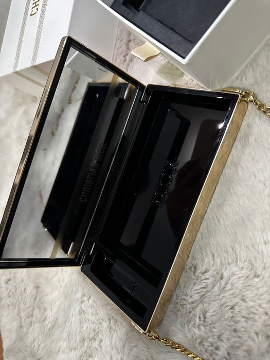 Clutch Christian Dior original – metalic, nou, cu cutie