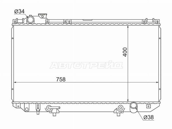 Радиатор охлаждения двигателя  Toyota Aristo