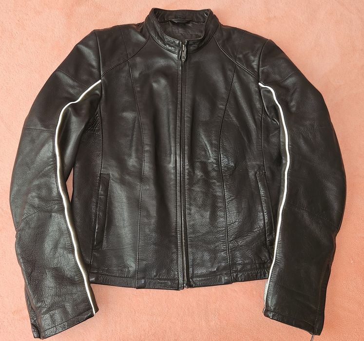 Дамско мото яке, панталон и елек естествена кожа