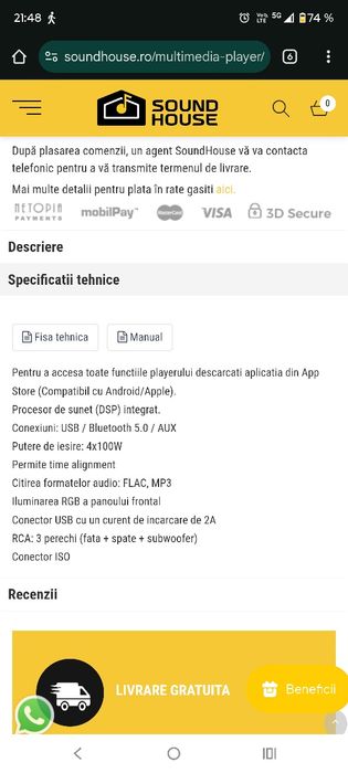 Player auto Forx 4x100w