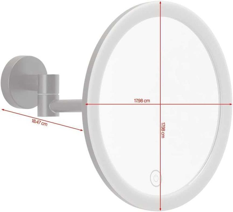 tesa VISIOON Oglindă de machiaj LED – Oglindă de perete cu iluminare reglabilă