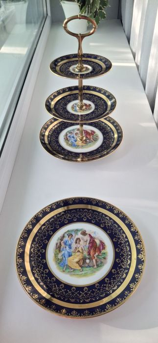 Мадонна Кобальтовая Конфетница,Блюдо Мадонна M&Z Чехославакия.