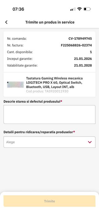 Tastatură gaming Logitech PRO X 60 Alba