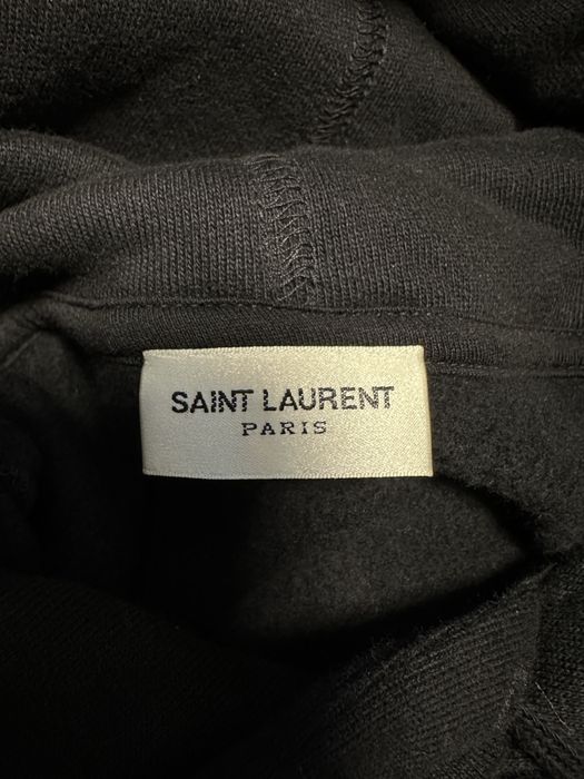 Saint Laurent 50s Signature Logo Graphic Hoodie суичър в черен цвят unisex