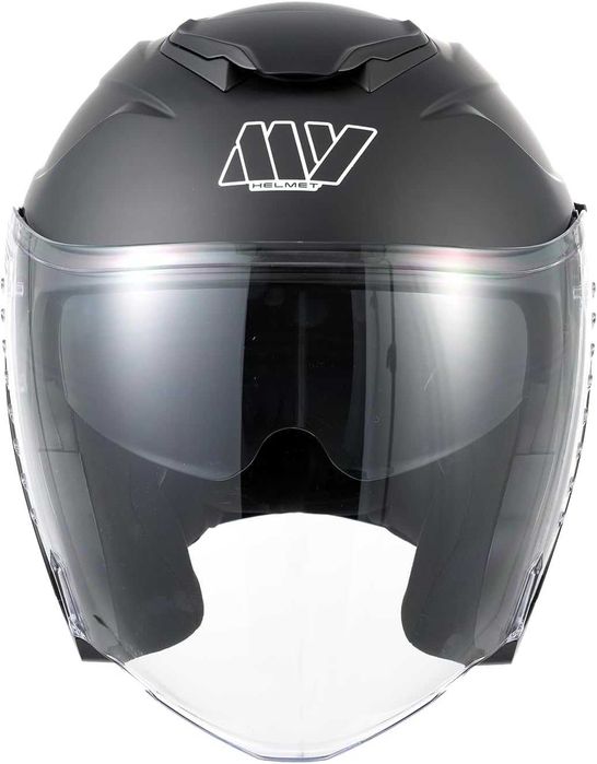 MY-835 джет каска с визьор, ECE 22.06, матово черна, M N5