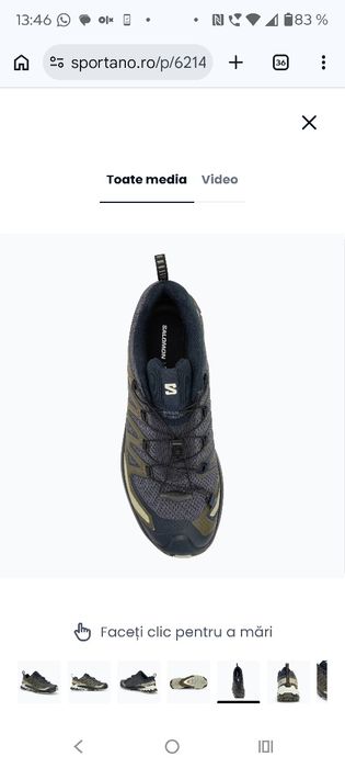 Semighete pt alergare, treking, bărbați, mar. 44,  Salomon XA Pro 3D V9