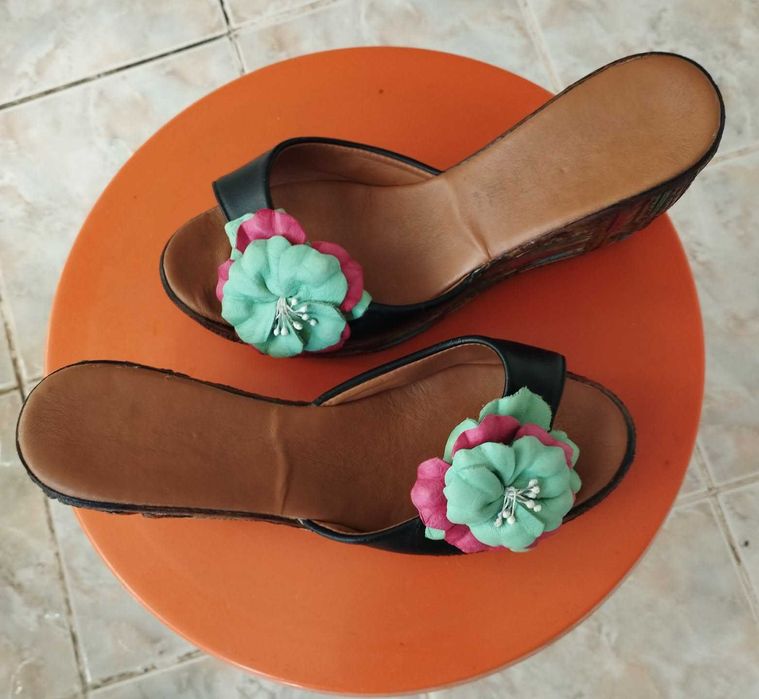 дамски чехли естествена кожа 40 номер, размер