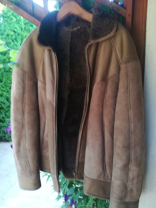 Geaca piele bărbați Sherling cu blana