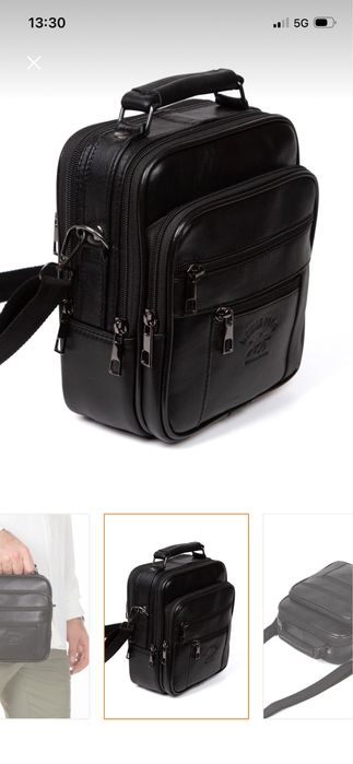 Мъжка кожена чанта Linatigers - нова, стилна и практична