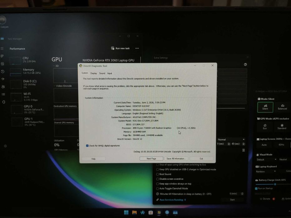 Laptop gaming ASUS Strix G17 2022 - 360Hz - RTX 3060 / Ryzen 7 6800H / 16GB RAM / 512GB ROM / G713RM