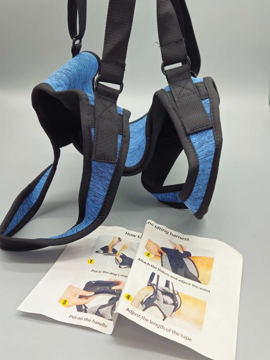 Повдигащ поддържащ нагръдник за задни крака на куче – размер XL, син!