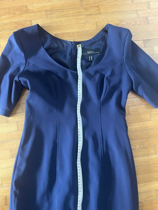 Rochie Nissa albastra, croiala cambrata, captusita, masura 40 ( S)