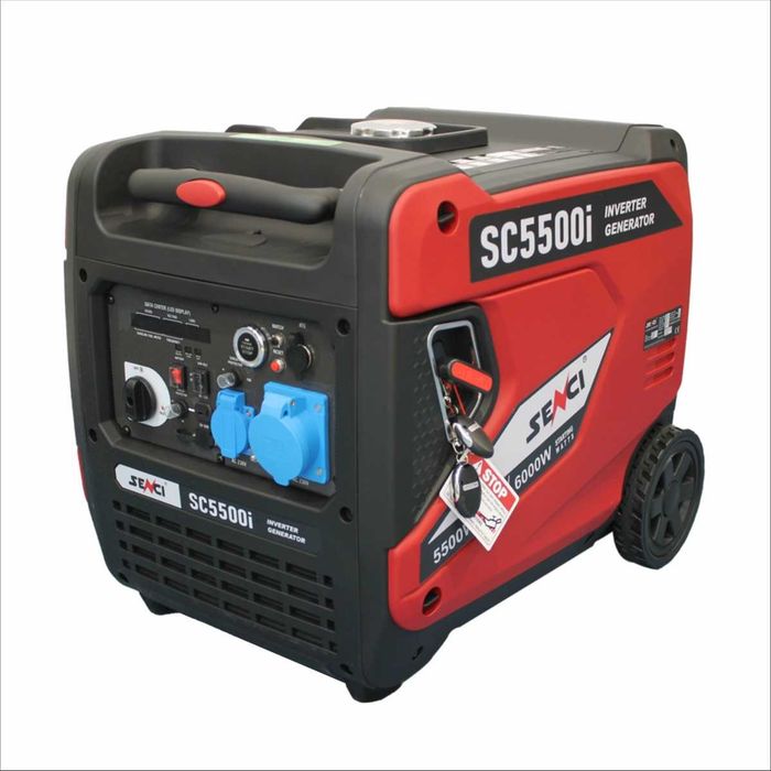 Generator de curenti digilat de tip inverter SENCI SC5500iE putere maxima 6.0 kW 230V pornire electrica insonorizat, mortor benzina cu ATS