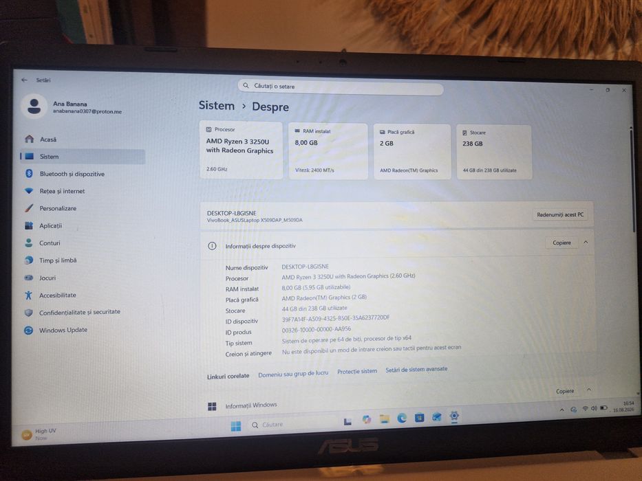 Proprietar vand Laptop ASUS VIVOBOOK( M509D )