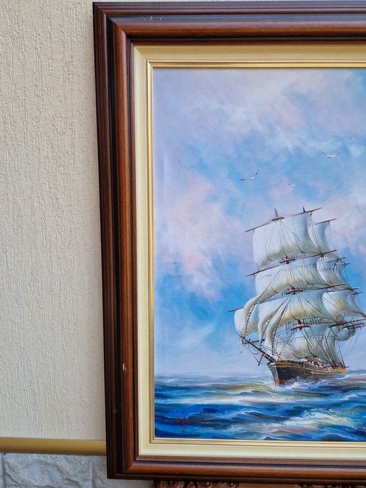 Прекрасна голяма картина масло върху платно