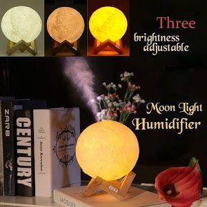 Lampa de veghe cu umidificator, Luna DEKA Moon 3D, 880 ml